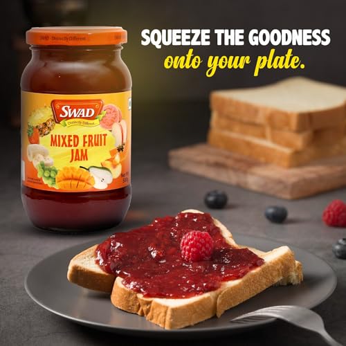 Image of SWAD Delicious Mixed Fruit Jam / Natural Real Fruit Ingredients / Sweet and Tangy Mixed Fruit - 500 Gm (Pack of 2)