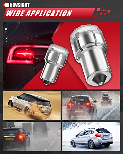 Novsight 1156 Led Bulb, 300% Brighter Red 1141 Led Brake Lights Bulb, P21W 7506 Stop Light Replacement Bulb For Tail Lights, Pack Of 2 #TOP5