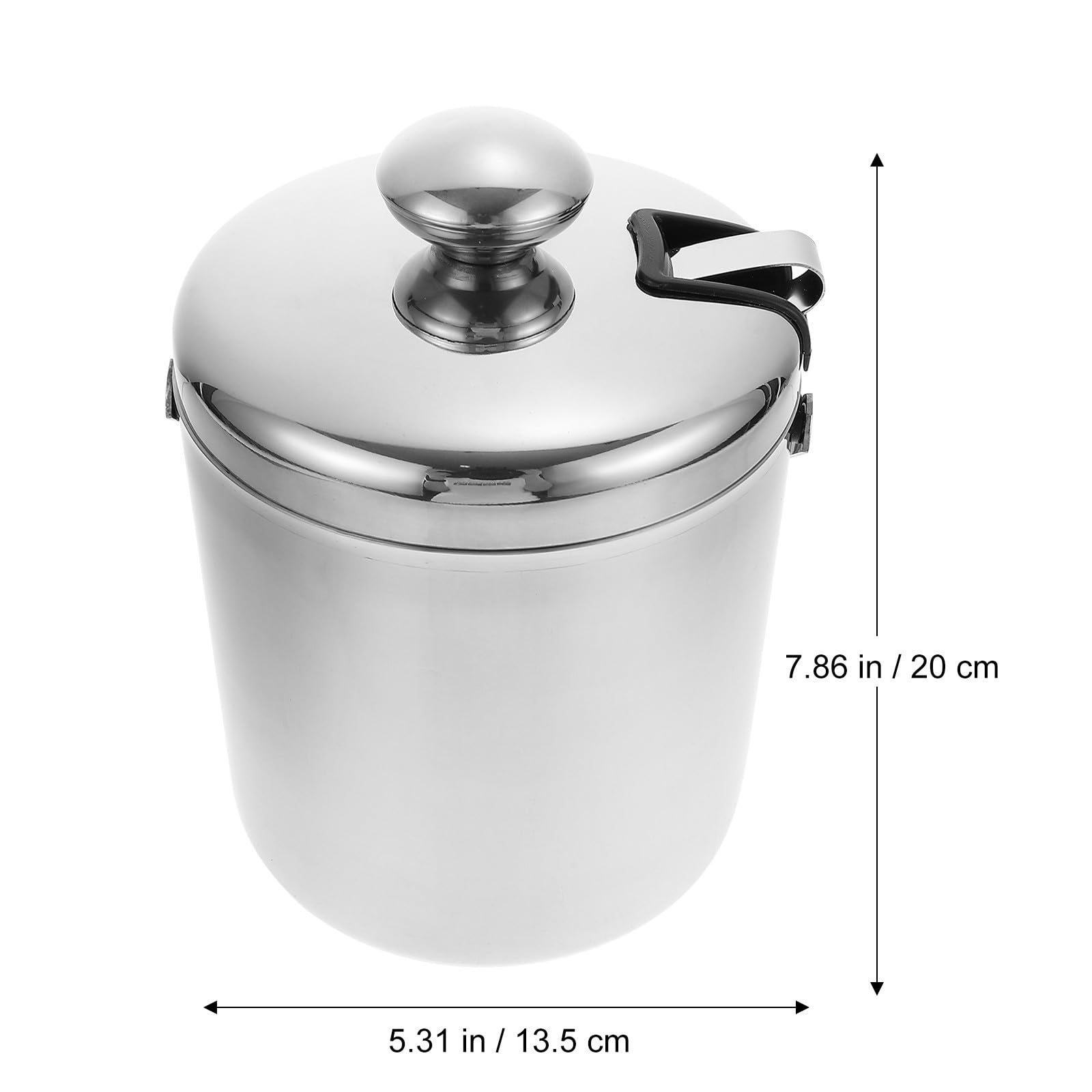 Seau à Glace à Double Paroi Argenté 1, 3 L en Acier Inoxydable