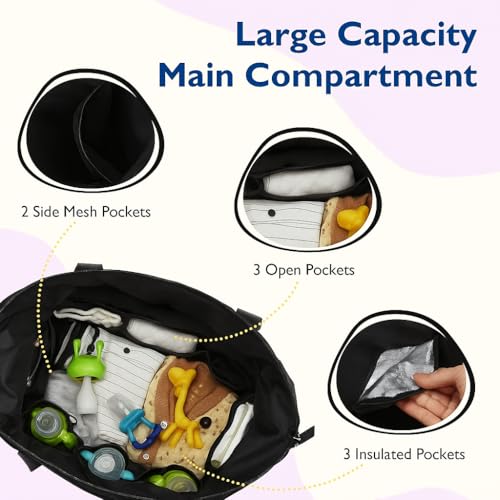 Image of Baby Diaper Bag | Diaper Bag for Mothers For Travel | Baby Bags For Mothers Carry | Baby Diaper Bag For Mother For Travelling | Lugguage Nappy Handbags with Changing Mat