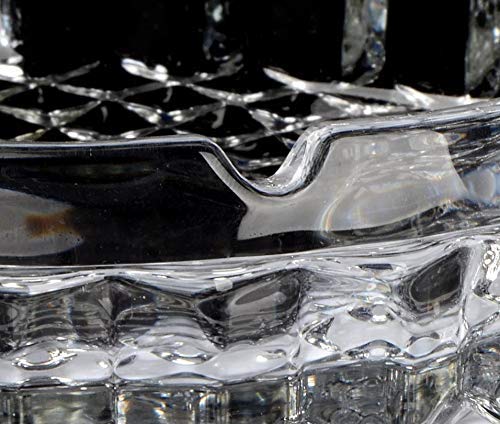 Mirakii Round Crystal Cut Clear Glass Ashtray for Home and Hotels & Bar - Image 5 thumbnail