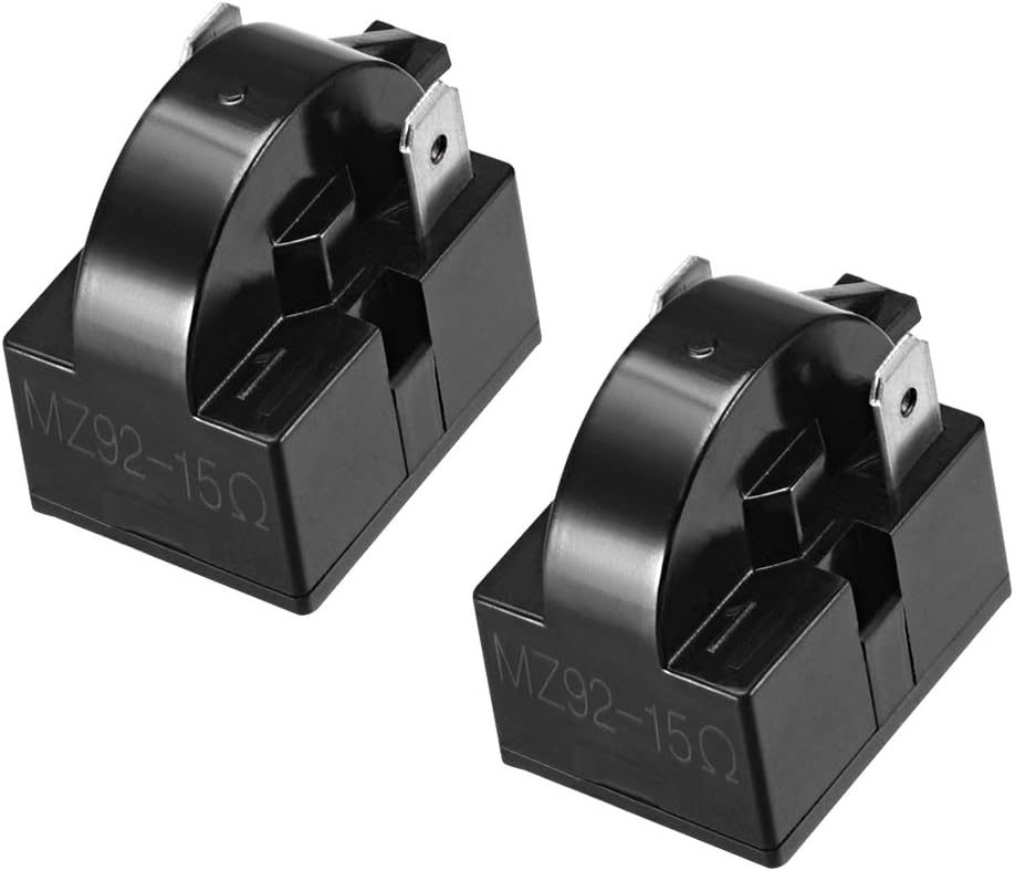 sourcing map 2 Pcs 15 Ohm 2 Pin Refrigerator Start Relay for Compressor Black, 20mm