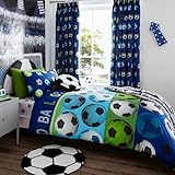 catherine Lansfield Football para Cama Doble, Tela, Azul, Doubl&eacute;