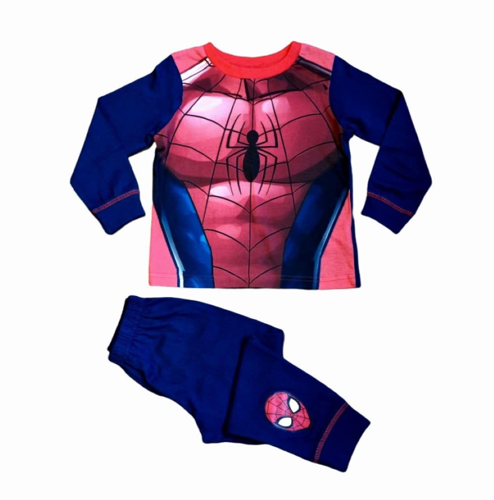 Textiles 4 Home Boys Blue Spiderman Pyjamas Set Nightwear 2 To 8 Years (As8, Age, 7_Years, 8_Years, Regular, 7-8 Years)