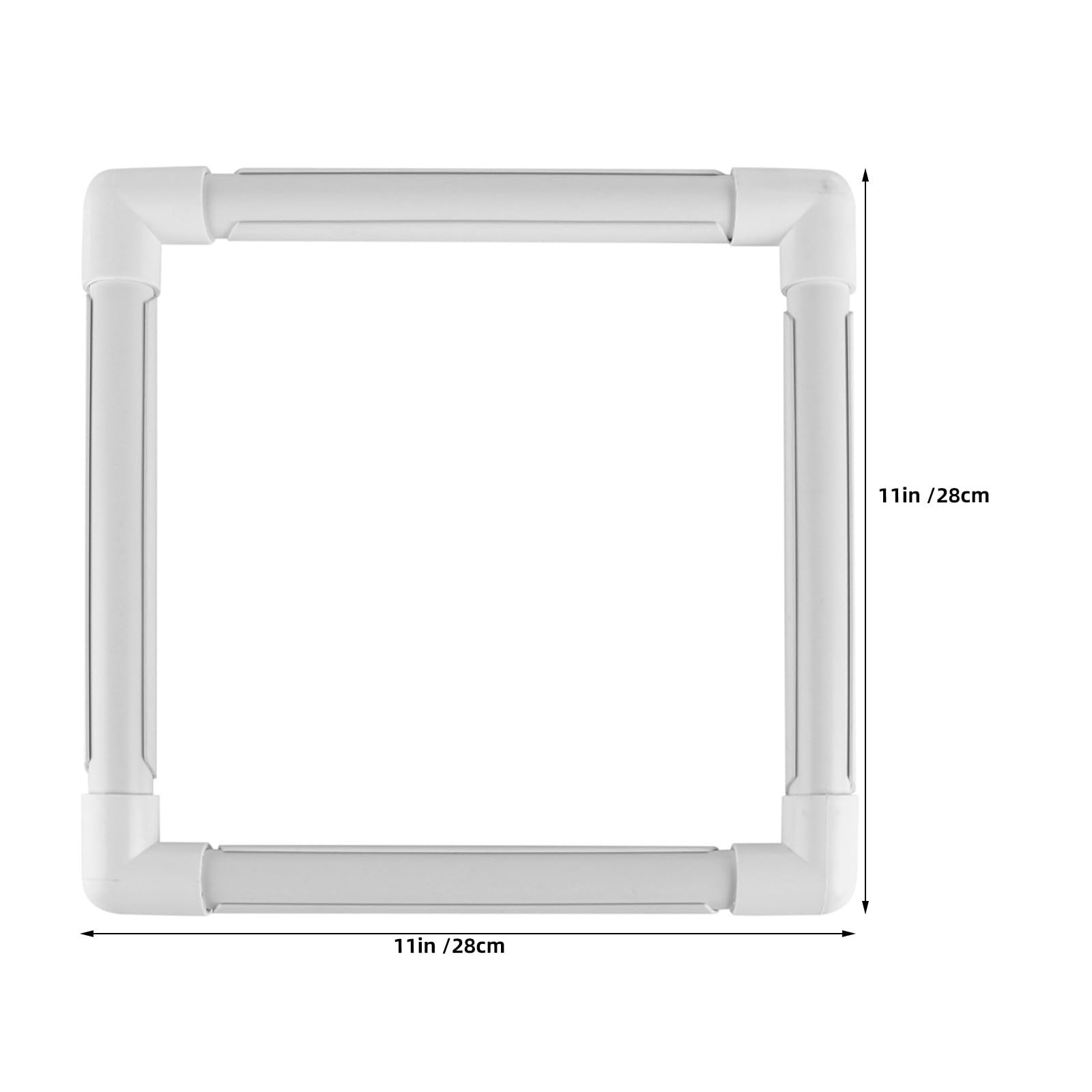VILLCASE 2 Pezzi Telaio Ricamo Quadrato in Plastica Bianco Design Portatile e Morsetto Sicuro per Progetti di Pittura su Seta e Cucito Fai-da-te