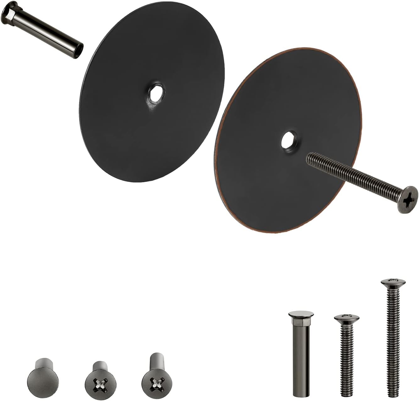 PATIKIL Door Hole Cover Plate, 2 Inches Zinc Alloy Flower Round Deadbolt Cover Plate Door