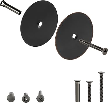 1 Pack Door Hole Cover Plate Oil Rubbed Bronze Deadbolt Cover Plate 2 5/8" Diameter Round Door Knob Hole Filler Plate, 1" and 1.5" Screws, Reinforcer Locks and Doors for Home Security