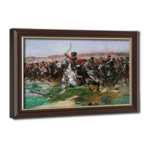 Impression sur Toile Edouard Detaille Hussard Cadre Suspendu 50cm