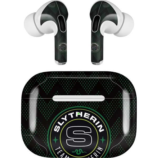 Skinit Decal Audio Skin Compatible with Apple AirPods Pro (2rd Gen, 2022) - Officially Licensed Warner Bros Team Slytherin Design