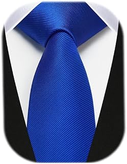 Solid Color Ties for Men 2.17'' Skinny Tie Formal Business Neckties Classic Woven Satin Wedding Necktie, Royal Blue, 2.17 Inches in wide