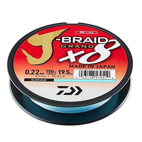 Daiwa Tresse 8 Brins J-Braid Grand X8 fil haute résistance 22kg pour nœuds solides