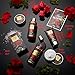 Valentine's Day Gift Basket for Her - Exotic Rose & Spa Bath & Body Set for Women, Anniversary & Birthday Gift with Body Scrub, Bubble Bath, Lotion & More