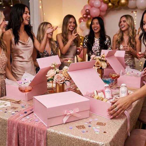 Boîte cadeau magnétique rose Emartbuy pour mariages et baptêmes raffinés