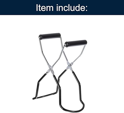 Miniatura 10 de uxcell 1 pinza elevadora de tarros de conservas, elevador de tarro galvanizado con mango de goma para un agarre seguro, color rojo