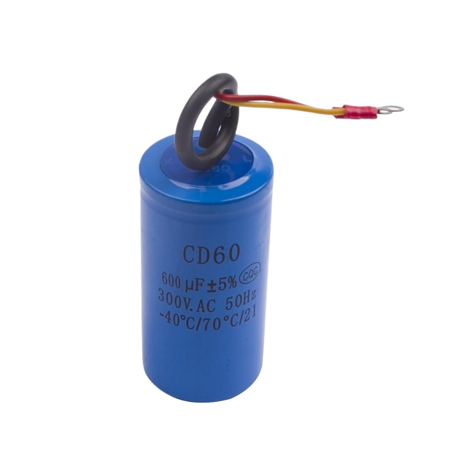 Condensador de arranque CA CD60 600uF 300 V para compresores de aire pesados para motor eléctrico amarillo rojo dos cables