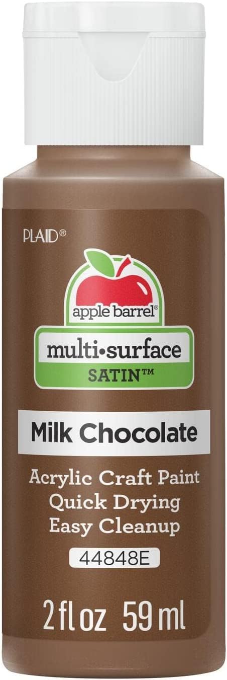 Apple Barrel Multi Surface Acrylic Paint, 44848E, 2 Fl Oz (Pack of 1), Milk Chocolate-Pack of 1