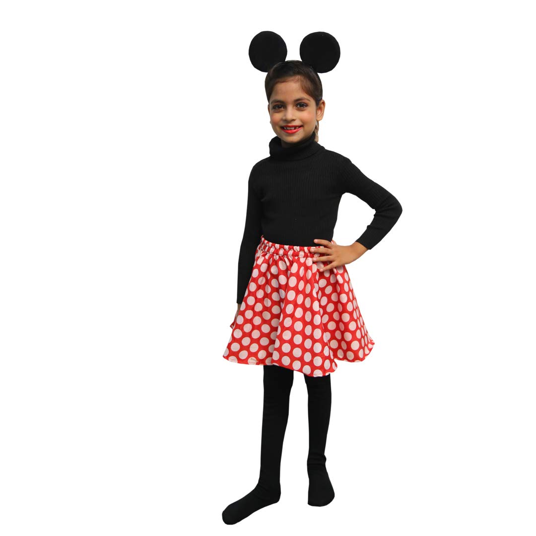 ITSMYCOSTUME Red & Black Polka Skivvy,Skirt Minnie Mouse Kids Fancy Dress Costume for Girls - (Material: American Silk) (B08KLKTD5W) Amazon Price History, Amazon Price Tracker