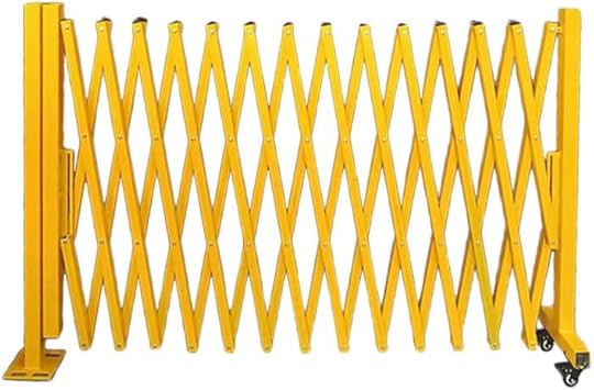 Expandable Barricade Gate, Folding Security Temporary Traffic Barricade for Indoor Outdoor, Retractable Industrial Driveway Fence with Bollard(3.9x6.6FT(1.2x2M))