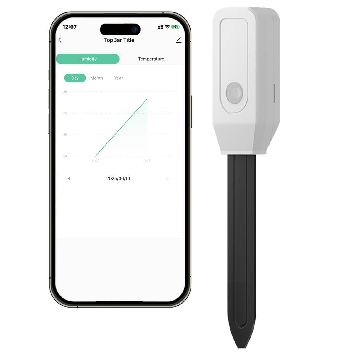 ACMEROTA Acmerota Zigbee Soil Moisture Meter Smart Plant Water Monitor WiFi Hygrometer Sensor for Gardening Farming & Plants Zigbee 3.0 Hub Needed Accurate Measure Compatible with Alexa & Google Home