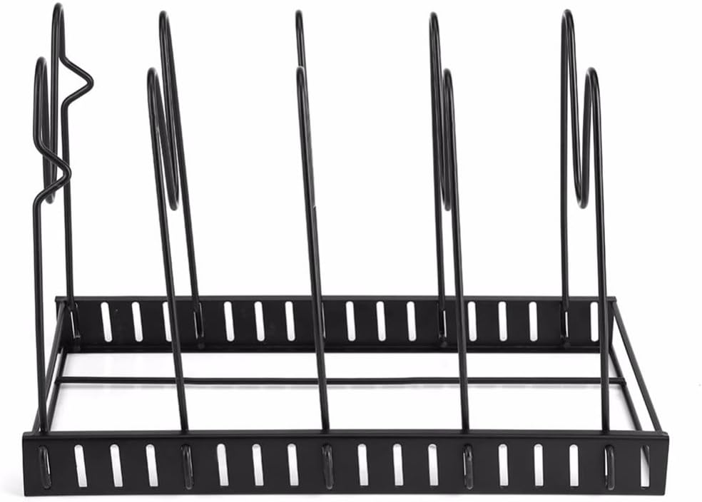 5 Tiers Pot Frying Pan Lid Storage Rack Organizer Kitchen Cookware Non-Slip Tiers Pan Pot Shelf Cabinet Accessories Storage Rack