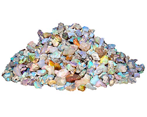 Jaguar Gems Natural Raw Ethiopian Opal Gem Stone, A Grade Rough Opal Crystals Wholesale, Bulk, Lot, Supplies, Chunky Fire Opal, Chakra Healing Crystals, Good Luck Stone, (100Gm) #TOP1