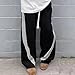 FQZWONG Men's Baggy Sweatpants Y2K Drawstring Elastic Waist Striped Pants Straight Mid Length Trousers Yoga Jogging Pant（Black,Medium
