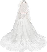 Miunana Hochzeitskleider + Brautschleier, Braut Prinzessinnen Kleidung Kleider für 11,5 Zoll Mädchen Puppen