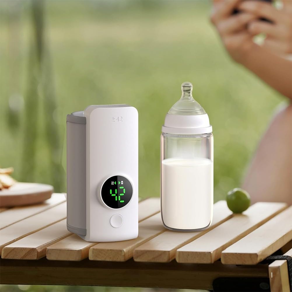 Chauffe-biberon électrique en ABS de qualité alimentaire portable avec batterie 6000 mAh pour lait maternel et aliments pour enfants
