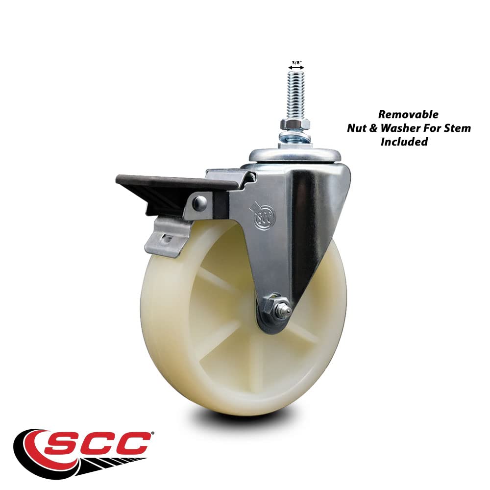 Nylon Swivel Threaded Stem Caster w/5