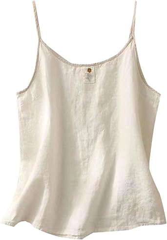 argue cotton linen cami tank-top ホワイト 1804CTH-4S-PARKER-BRIGHTWHITE-