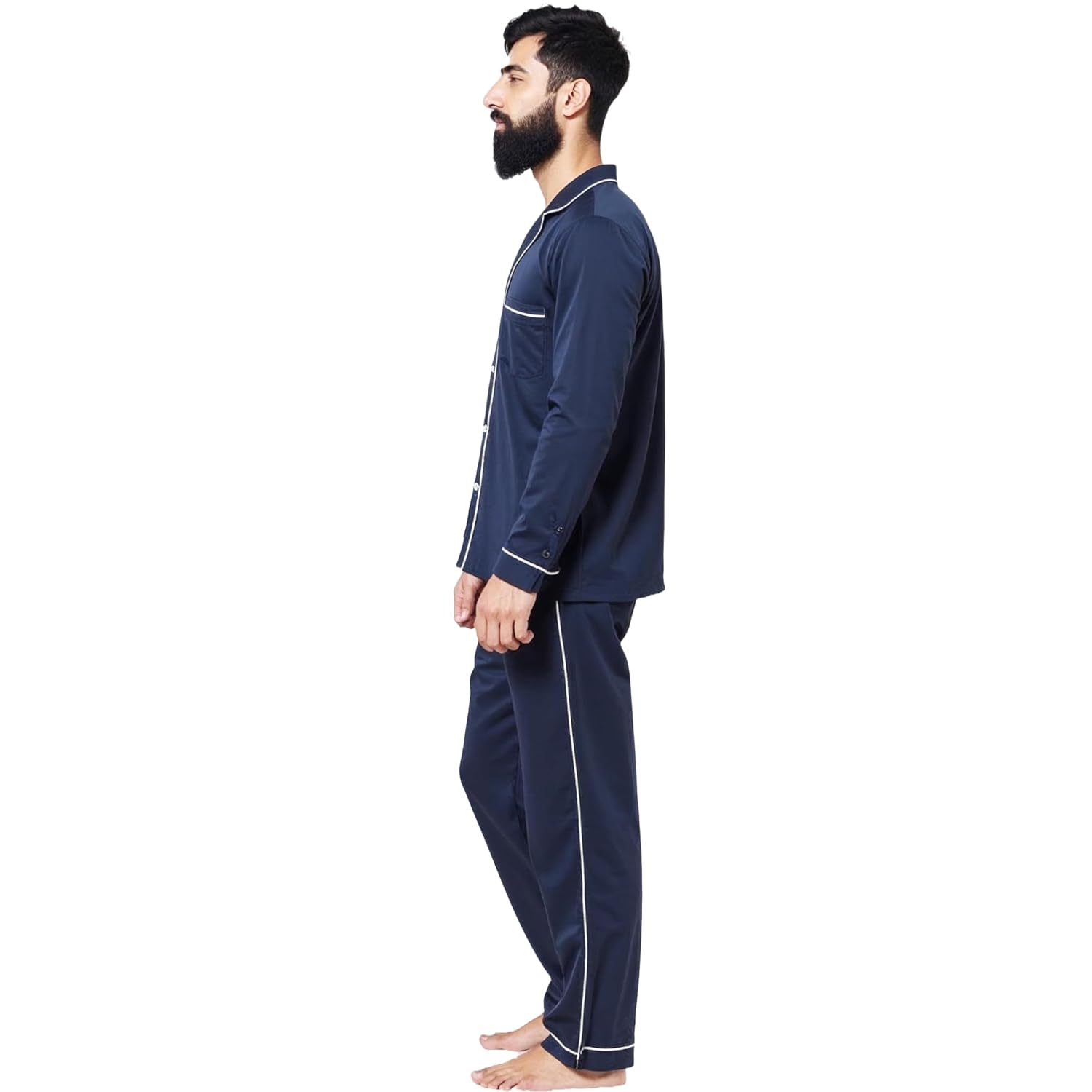 7DaySilk Men’s Silk Pajama Set – Navy Blue Full Sleeve Nightwear – Soft, Breathable & Luxurious Sleepwear for Men – Premium Comfort Loungewear 7DaySilk Men’s Silk Pajama Set – Navy Blue Full Sleeve Nightwear – Soft, Breathable & Luxurious Sleepwear for Men – Premium Comfort Loungewear