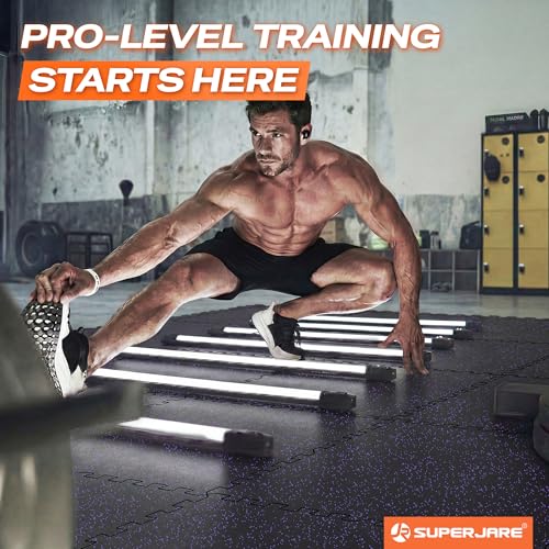 Image of SUPERJARE 0.56'' Thick 96 Sq Ft Rubber Top Gym Flooring for Home Gym