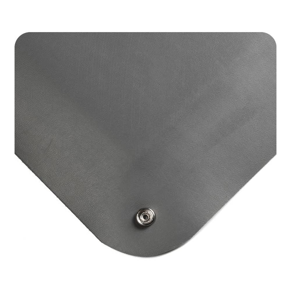 Wearwell Natural Rubber 791 Static Dissipative Anti-Fatigue Mat with Snap, Safety Beveled Edges, for Dry Areas, 2' Width x 3' Length x 1/2