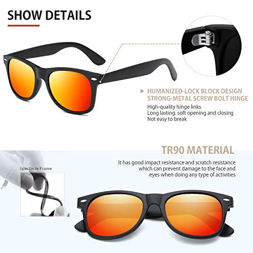 Image of FEIDUSUN Sunglasses Men Polarized Sunglasses for Mens and Womens,Black Retro Sun Glasses Driving Fishing UV Protection