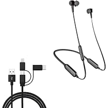 BoxWave Cable Compatible with Plantronics BackBeat Go 410 - AllCharge 3-in-1 Cable - Jet Black