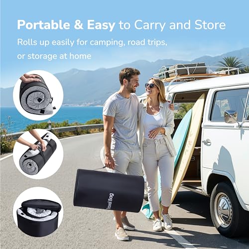 Memory Foam Camping Mattress 2.5 inch, Cot Pads, Single Small Portable Roll Up Camping Sleep Topper with Waterproof and Non-Slip Bottom, Camping Car Mat with Travel Bag, 72"×24"×2.5", Grey - image 7