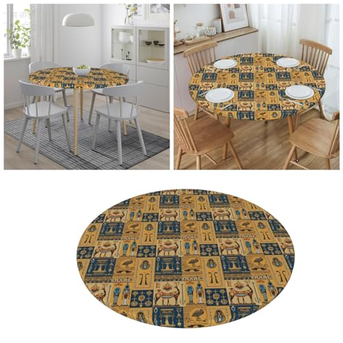 Nappe ronde ajustée élastique imperméable extérieur table 120cm - 8