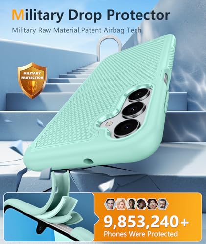 Image of FNTCASE for Galaxy A17 /A16 5G Phone Case - Samsung A17 Military Grade Drop Protection, 14ft Drop Tested, Screen Protector Included, Anti-Slip Textured, TPU+PC Dual Layer Shockproof Cover Mint Green