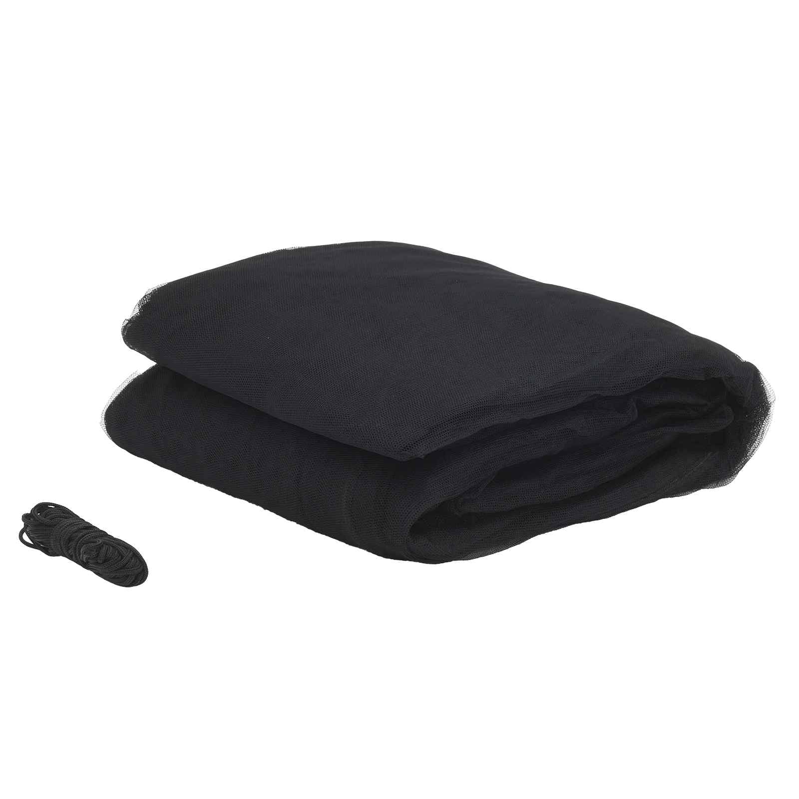 Garten Mücken Netz schwarz aus Polyester 156 Mesh 3 x 4,5 x 2,5 m mit Reißverschluss und 8 m Seil für Terrasse, Balkon, Zelt, Hängematte und Außenbereich