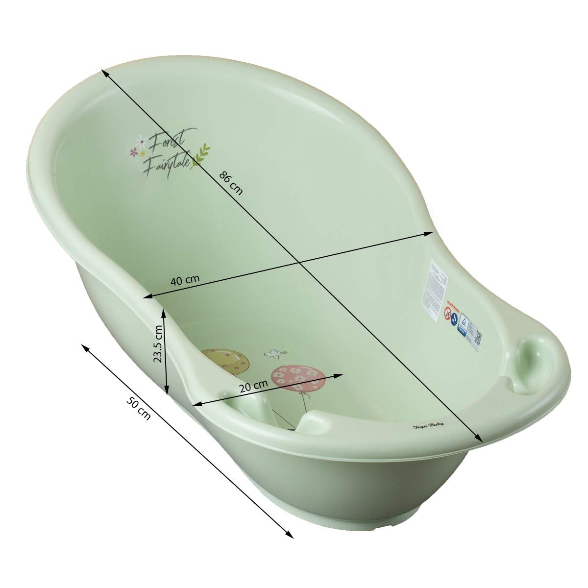 Baignoire bébé avec thermomètre Vert Forest 86 cm