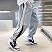 Wide Leg Sweatpants for Boys Baggy Drawstring Elastic Waisted Pants Kids Fashion Y2K Side Striped Athletic Workout Trousers,Grey,8-9 Years