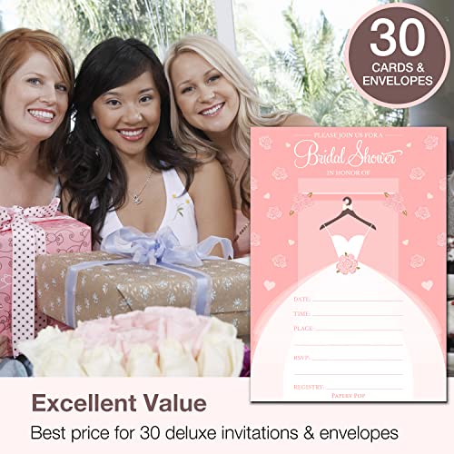 30 Bridal Shower Invitations With Envelopes (30 Pack) - Wedding Shower Invitations #TOP5