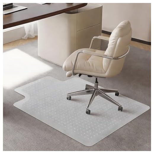 SHAREWIN Chair Mat for Carpeted Floor with Lip,48''×36'' PVC Carpet Protector for Low Pile Carpets Heavy Duty Effective Grip Anti-Slip,Won't Crack,Easy to Clean for Office and Home