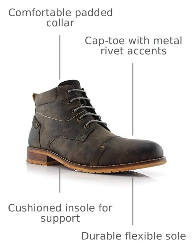 Image of Ferro Aldo Men's Ankle Boots | Lace-Up Cap Toe Chukka Style Dress Boot | Casual Fashion for Work
