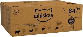 whiskas 1 plus Adult Mixed Selection in Jelly 84 Pouches, Adult Wet Cat Food, Megapack (84 x 85 g)