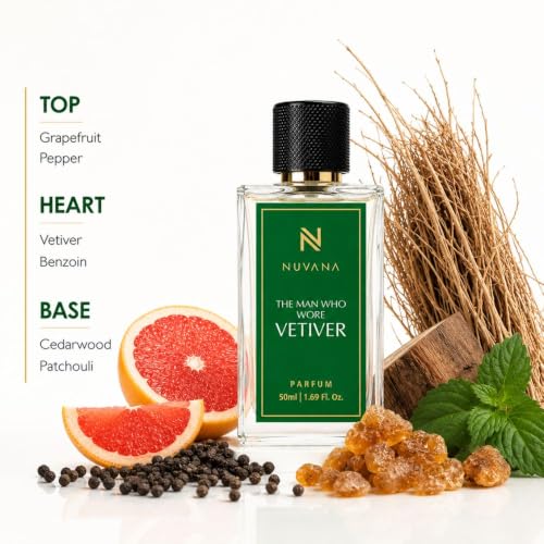 Image of The Man Who Wore Vetiver Perfume 50ml for Men | Fresh Grapefruit Vetiver Woody Fragrance | Long Lasting Luxury Perfume Spray | Premium Earthy Aromatic Scent for Office, Daily Wear & Special Occasions