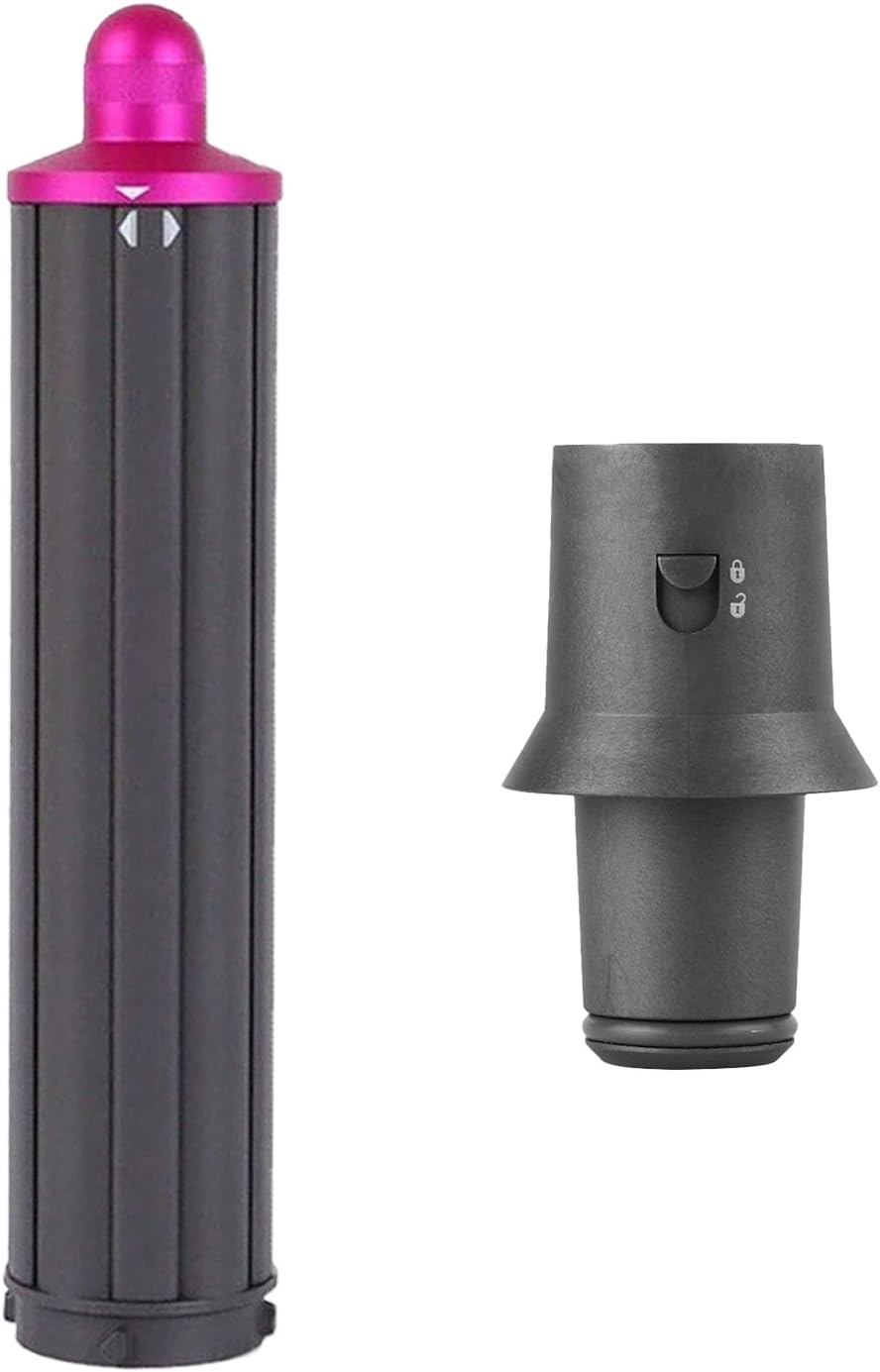 2 In 1 Long Hair Curling Barrels for Dyson Supersonic Hair Dryer Curling Attachment Parts 1.6 Inch Automatic Curling Tool with Adaptor