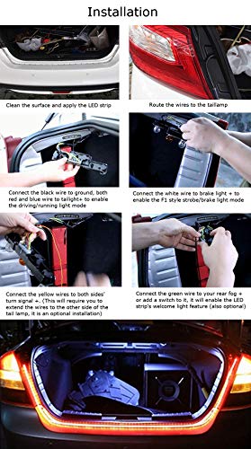 Tira LED multicolor 48 pulgadas para maletero de coche miniatura 6
