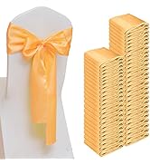 Babenest Bandas De Satén Para Silla, 50 Lazos Mejorados Para Silla, Lazos Para Bodas, Banquetes, Fiestas