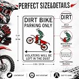 Smilelife Dirt Bike Accessories Boys Motorcross Gifts Funny Dirty Bike Parking Only Vintage Tin Sign for Man Cave Boy's Room Garage Wall Decor 8x12 Inch (3064)